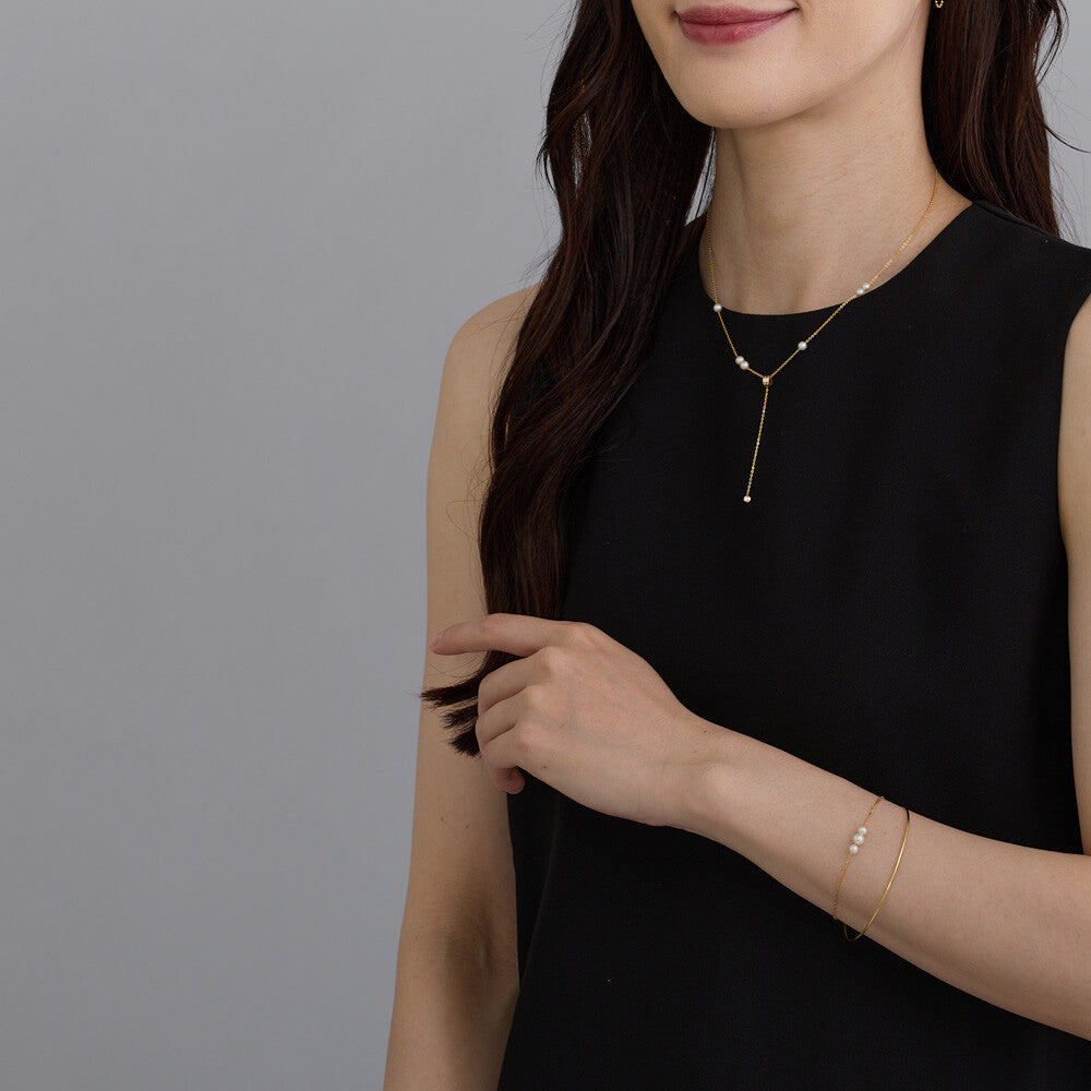 2-Way Long Pearl Necklace - Nickel-Free Asymmetrical Pendant Jewelry