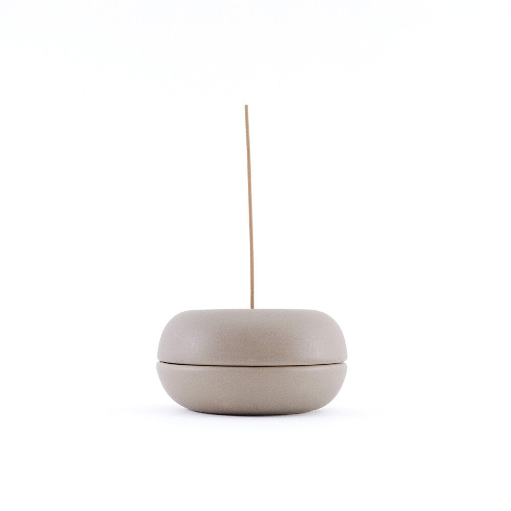 Ceramic Incense Holder – Donut Shape with Ash Catcher, Minimalist Design