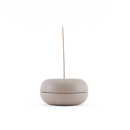 Ceramic Incense Holder – Donut Shape with Ash Catcher, Minimalist Design