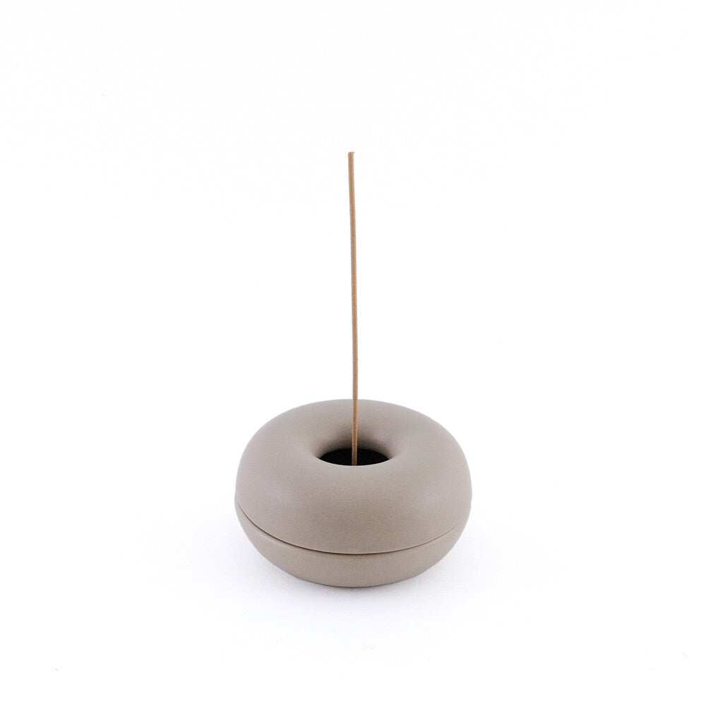 Ceramic Incense Holder – Donut Shape with Ash Catcher, Minimalist Design