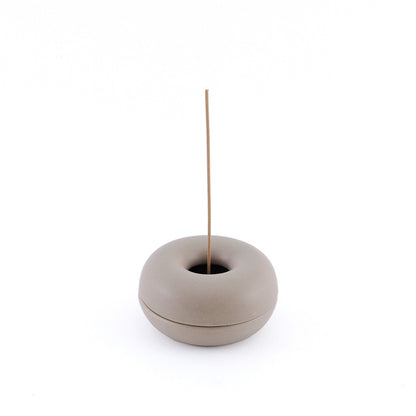 Ceramic Incense Holder – Donut Shape with Ash Catcher, Minimalist Design