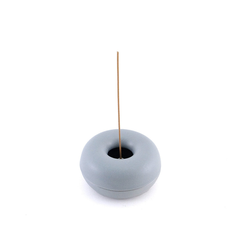 Ceramic Incense Holder – Donut Shape with Ash Catcher, Minimalist Design