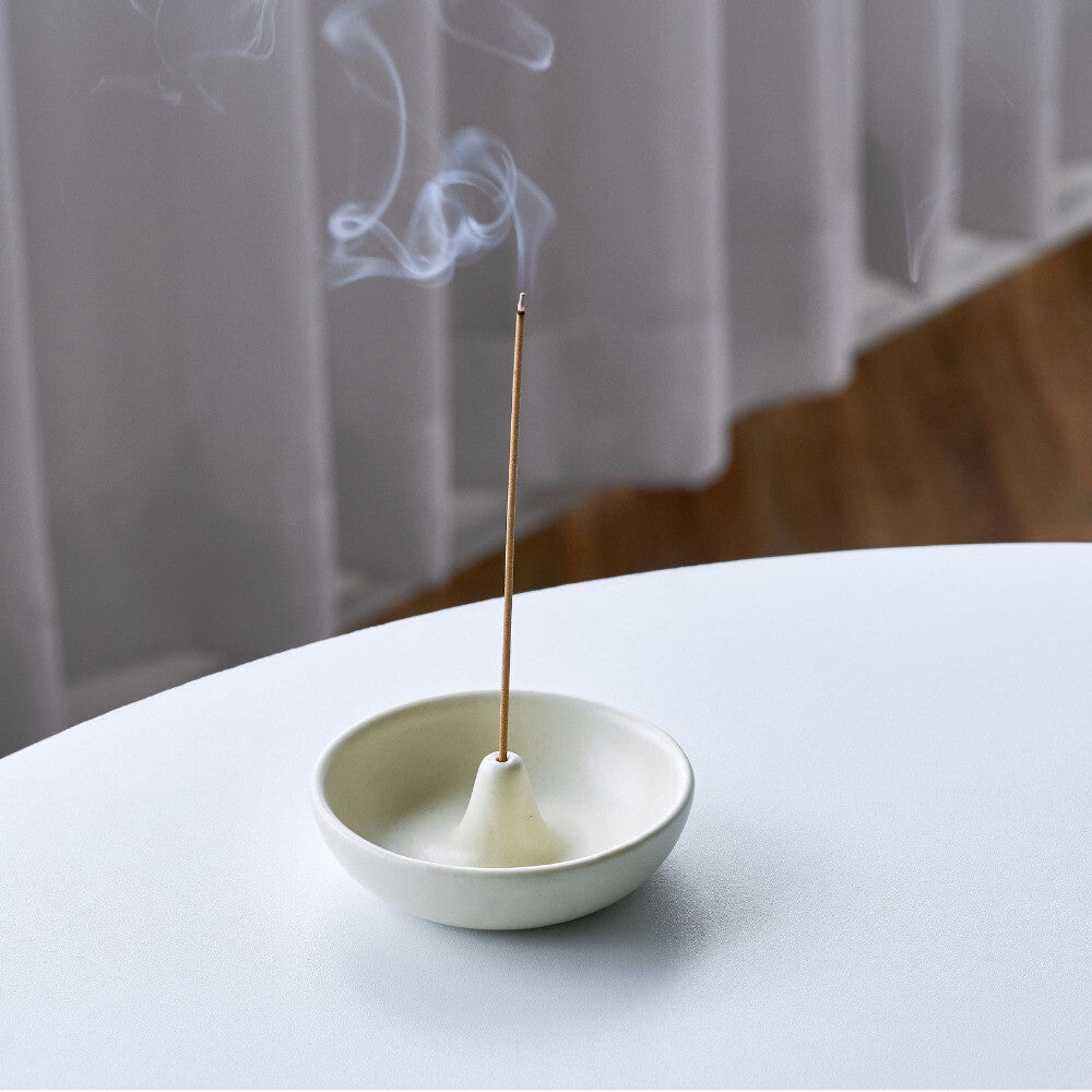 Ceramic Incense Holder – Donut Shape with Ash Catcher, Minimalist Design