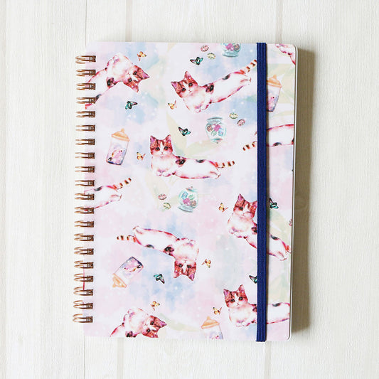 Ring notebook cat pink