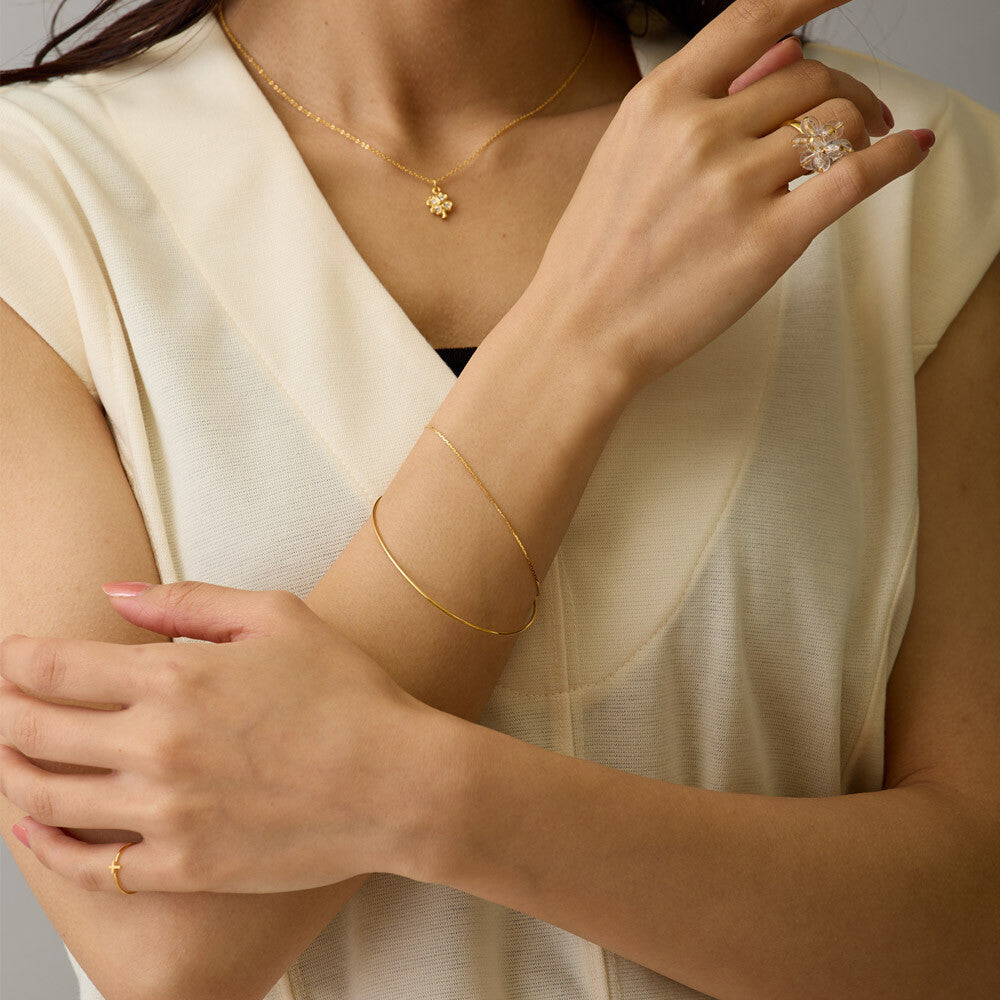 Double Layer Wire Bangle Bracelet - Melody Accessory