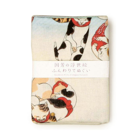 Double gauze hand towel tenugui ukiyoe kuniyoshi octopus and pufferfish