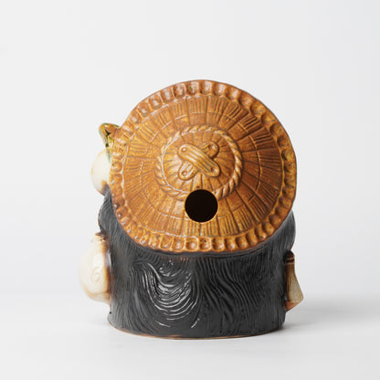 Japanese Tanuki Medium Statue – Shigaraki Ware Raccoon Dog Figurine, Lucky Charm Home Decor