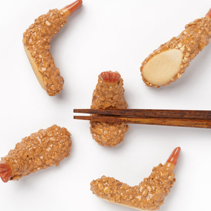 Ihoshiro Kiln Chopstick Rest – Fried Shrimp (Ebi Fry)