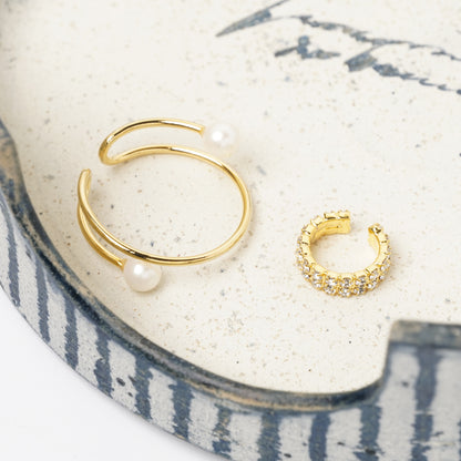 Double Row Rhinestone Ear Cuff - Nickel Free