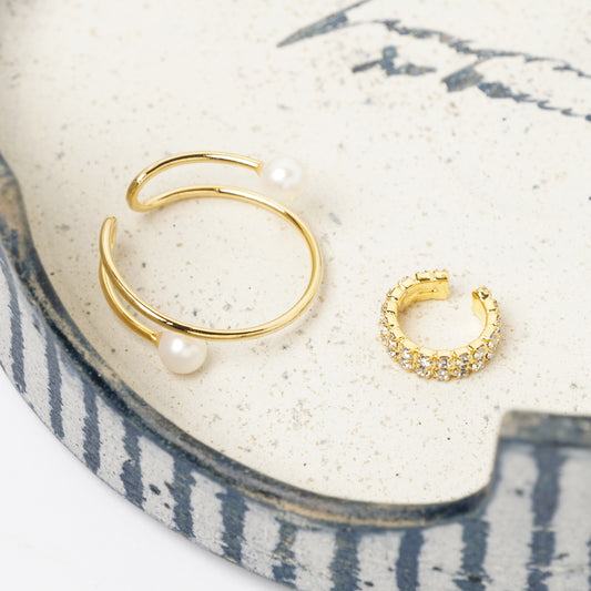 Double Row Rhinestone Ear Cuff - Nickel Free