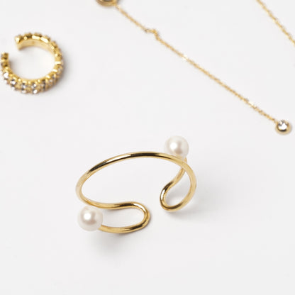 Galaxy Design Pearl Ear Cuff - Nickel Free