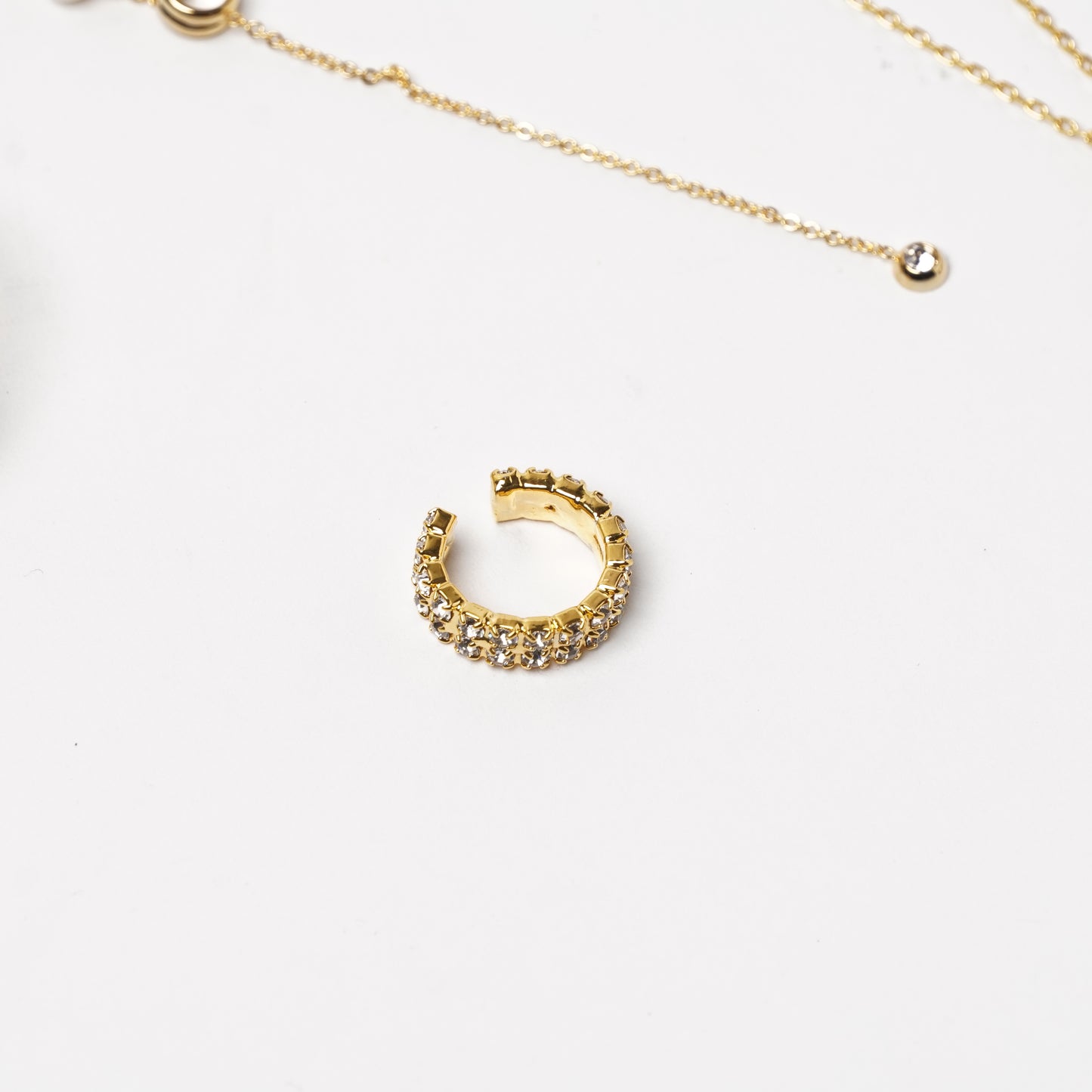 Double Row Rhinestone Ear Cuff - Nickel Free