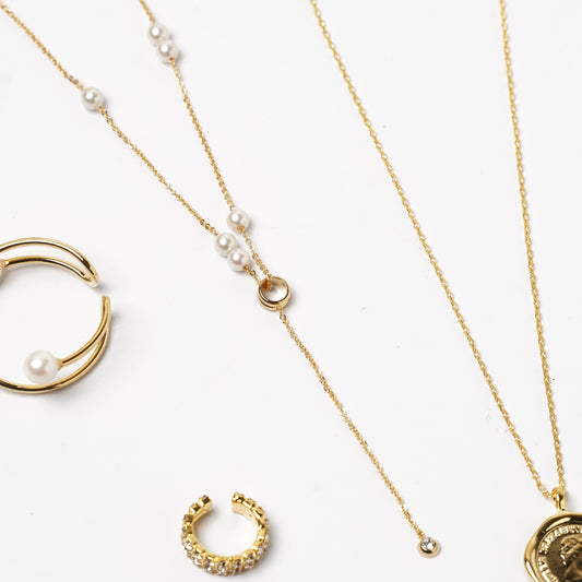 2-Way Long Pearl Necklace - Nickel-Free Asymmetrical Pendant Jewelry