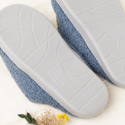 Nekozegawa Cat Blue Slippers – Cozy Kawaii Indoor Shoes, Fuzzy Warm House Slippers from Japan