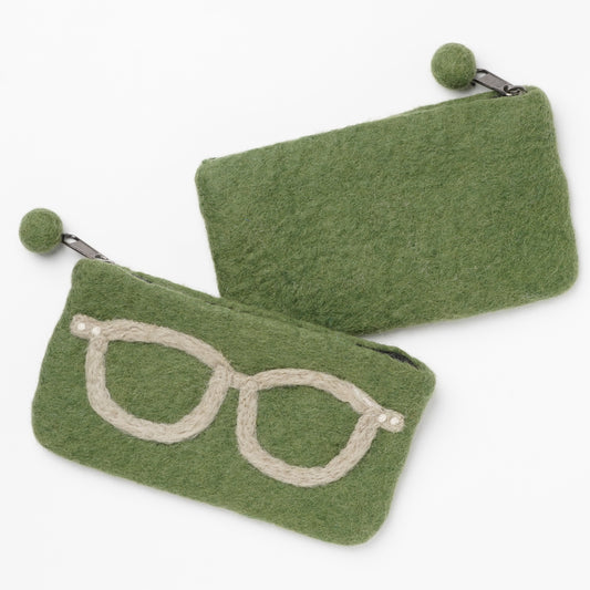Wool Felt Glasses Pouch / Cosmetic Pouch / Pen Case