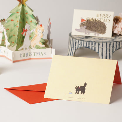 Japanese Christmas Pop-Up Card – Kawaii Holiday Greeting Card with Cute Cats