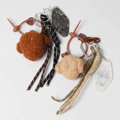 Toy Poodle Plush Keychain