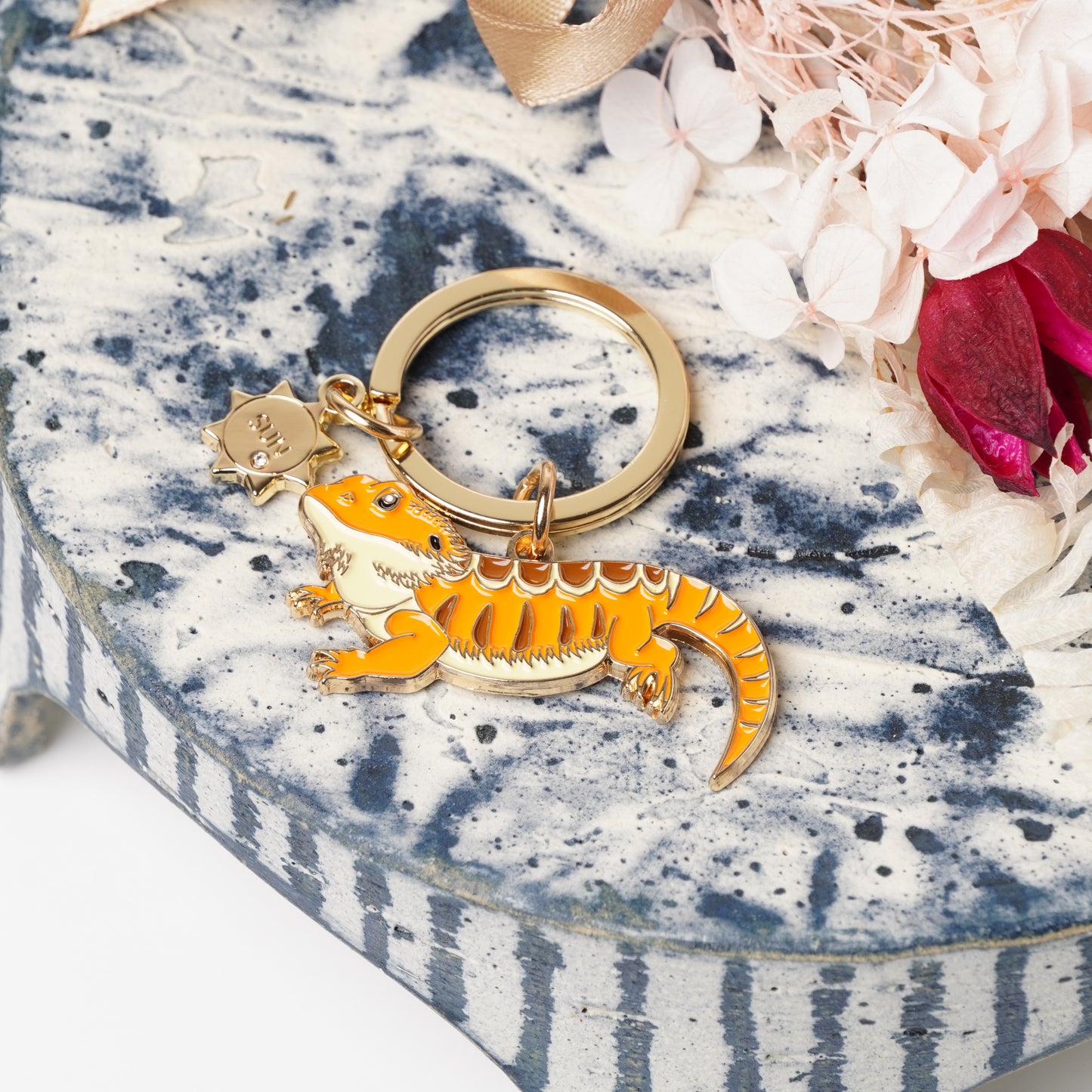 Animal Key Ring with Mini Charm Bearded Dragon