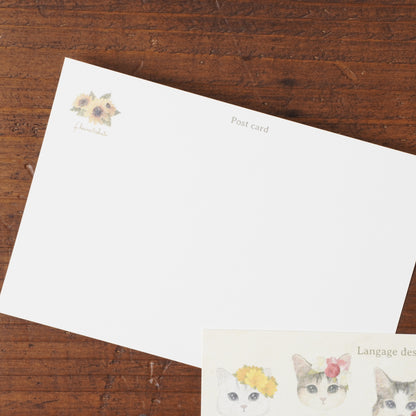 Postcard - Cat "fleurs & chats"