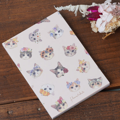Memopad Cat "fleurs & chats ~flower ~"