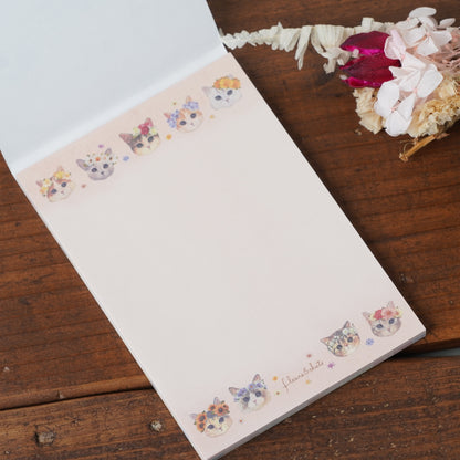Memopad Cat "fleurs & chats ~flower ~"