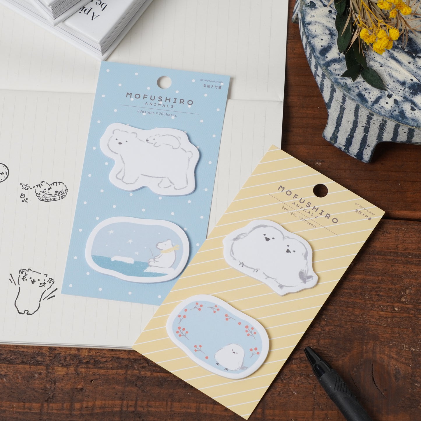 Die-Cut Animal Sticky Notes - Shimaenaga