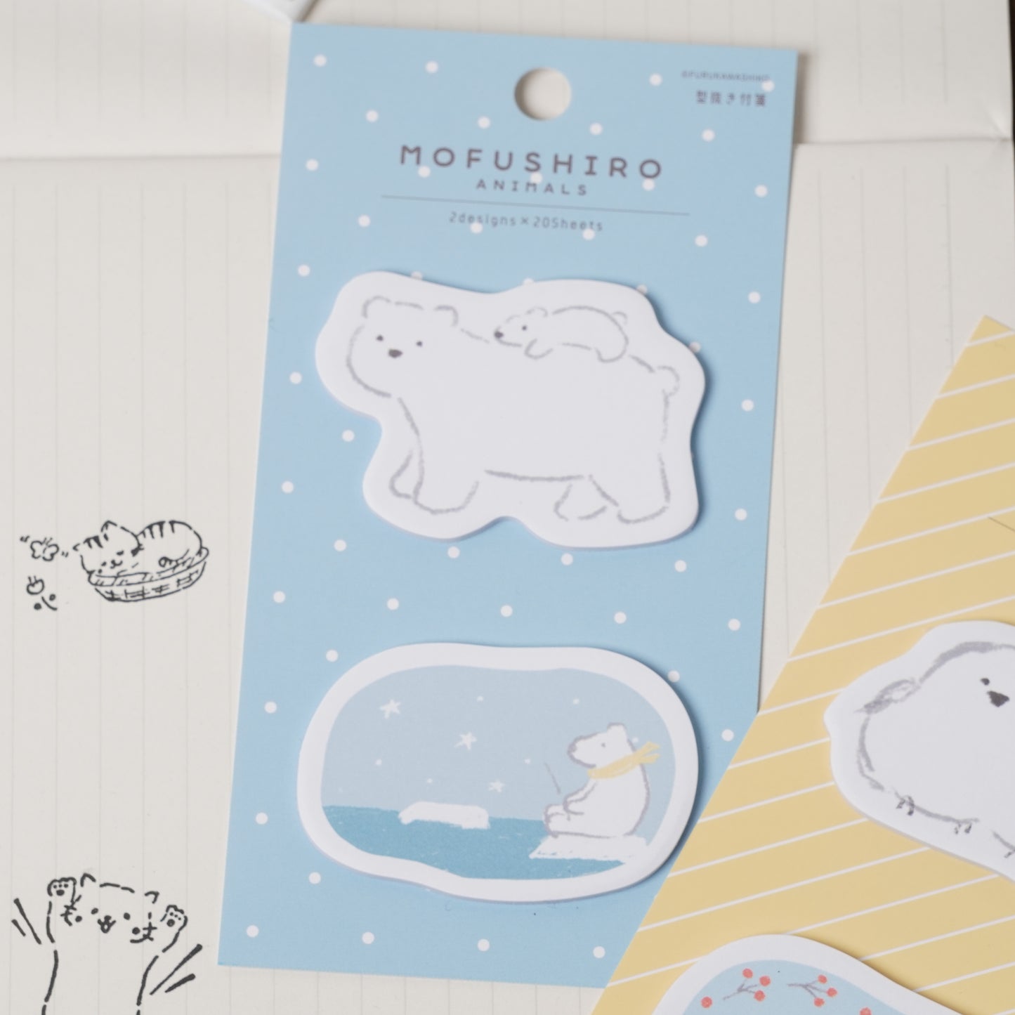 Die-Cut Animal Sticky Notes - Polarbear