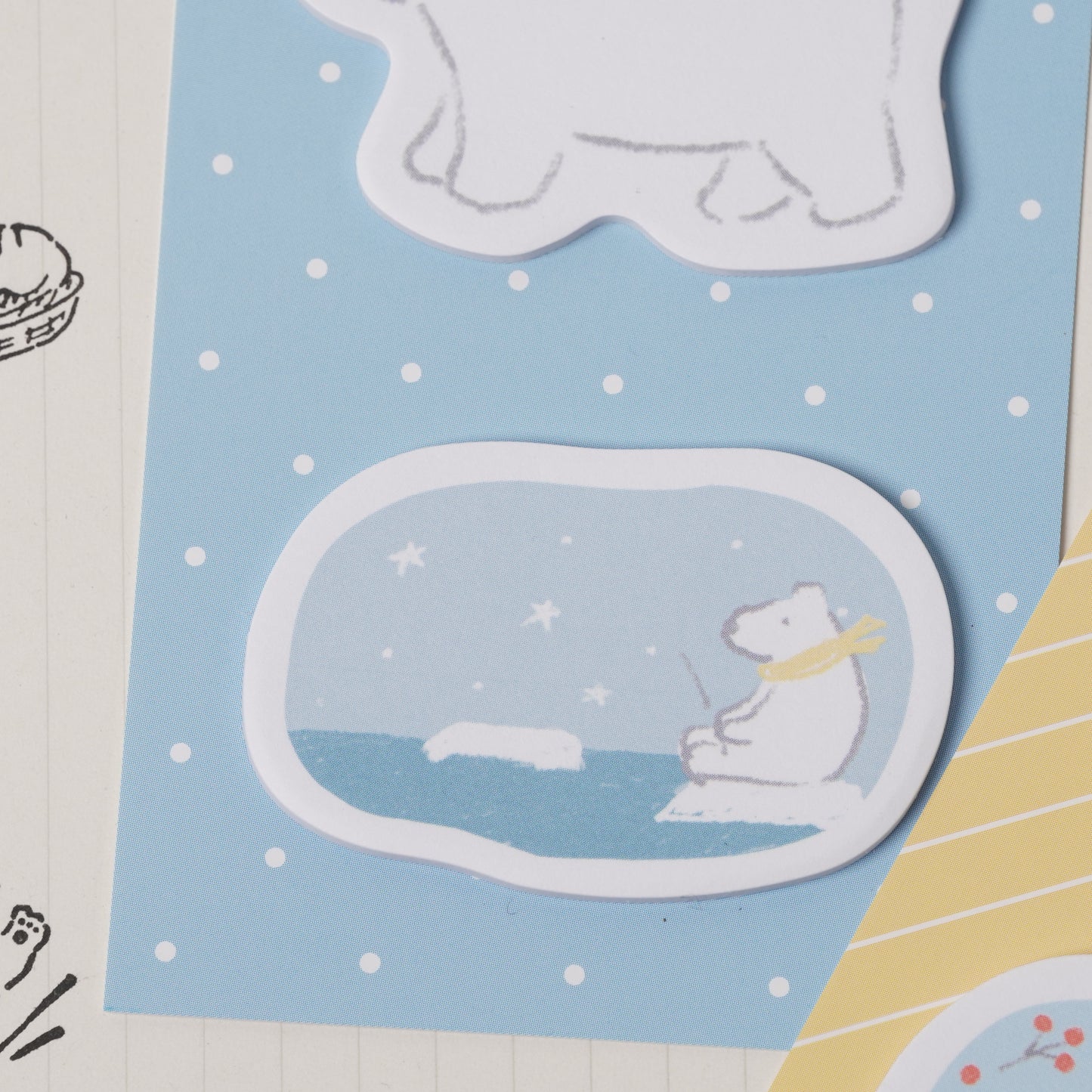 Die-Cut Animal Sticky Notes - Polarbear