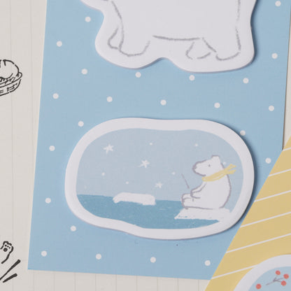 Die-Cut Animal Sticky Notes - Polarbear