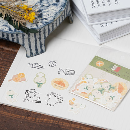 Washi Flake Sticker - Viva! Italia Series Bread and Dog