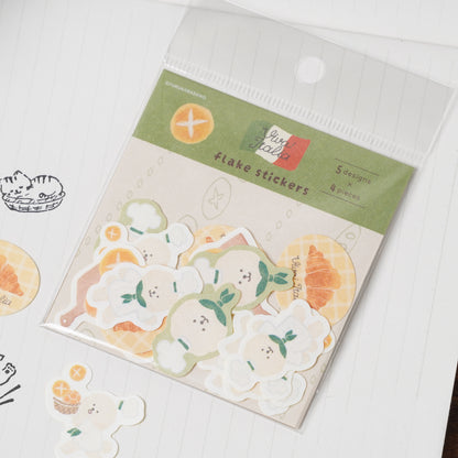 Washi Flake Sticker - Viva! Italia Series Bread and Dog