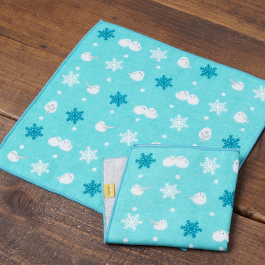 Hamamonyo Semi-Wash Japanese Towel Shimaenaga and Snow
