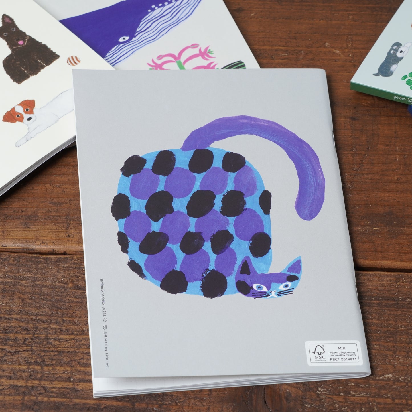 A5 Grid Notebook Cat by Miroco Machiko