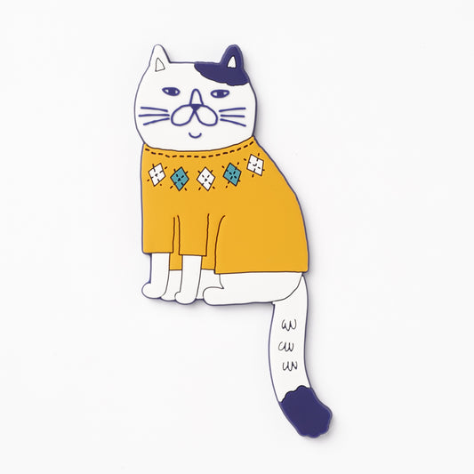Kusuguru Character Magnet Hook - Nekozegawa-san Orange