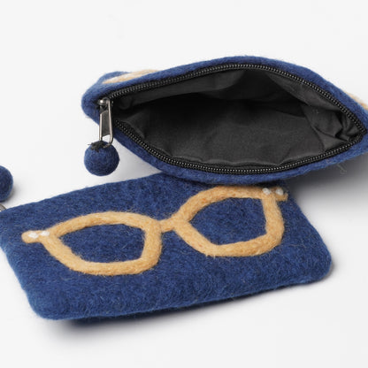 Wool Felt Glasses Pouch / Cosmetic Pouch / Pen Case