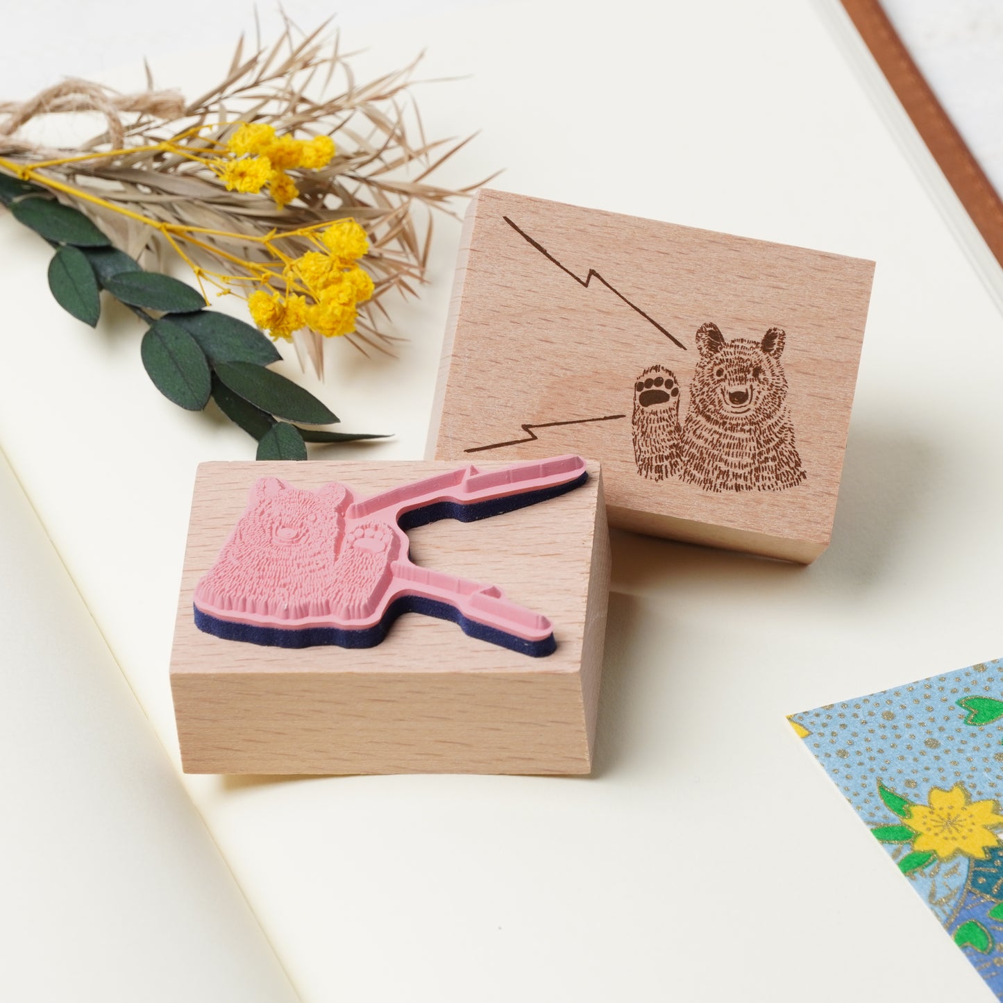 Wooden Stamp - Speech Bubble Bear