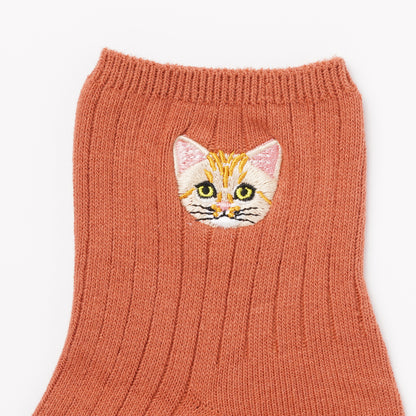 Cute Cat Socks M – Suna Neko Embroidery