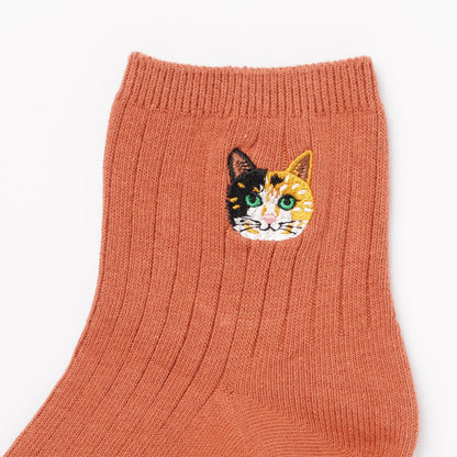 Cute Cat Socks M – Mike Neko Embroidery