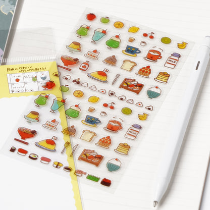 Watashi Biyori Daily Clear Stickers - Delicious Food