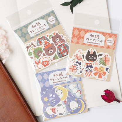 Washi Flake Stickers - Bear