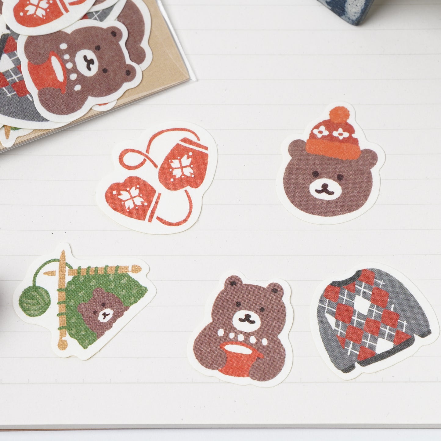 Washi Flake Stickers - Bear