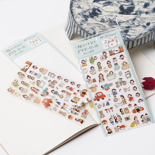 Watashi Biyori Daily Clear Stickers - My Life