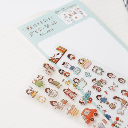 Watashi Biyori Daily Clear Stickers - My Life