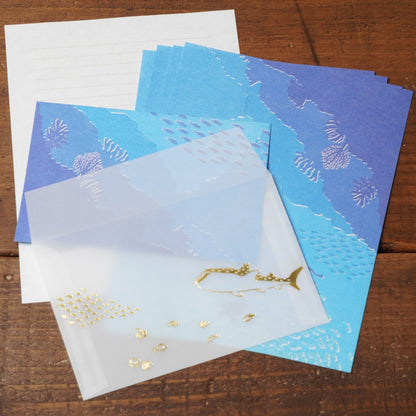 TSUTSUMU Scenic Letter Set - Sea and Fish