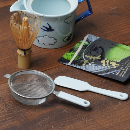 cha × kosu Matcha Sifter & Porcelain Spatula Set