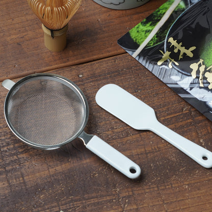 cha × kosu Matcha Sifter & Porcelain Spatula Set