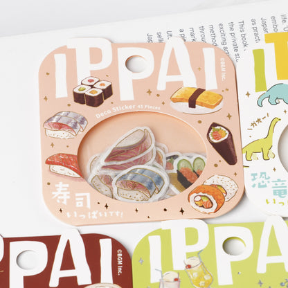 Foil-Stamped Washi Flake Sticker - Sushi