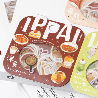 Foil-Stamped Washi Flake Sticker - Western Food