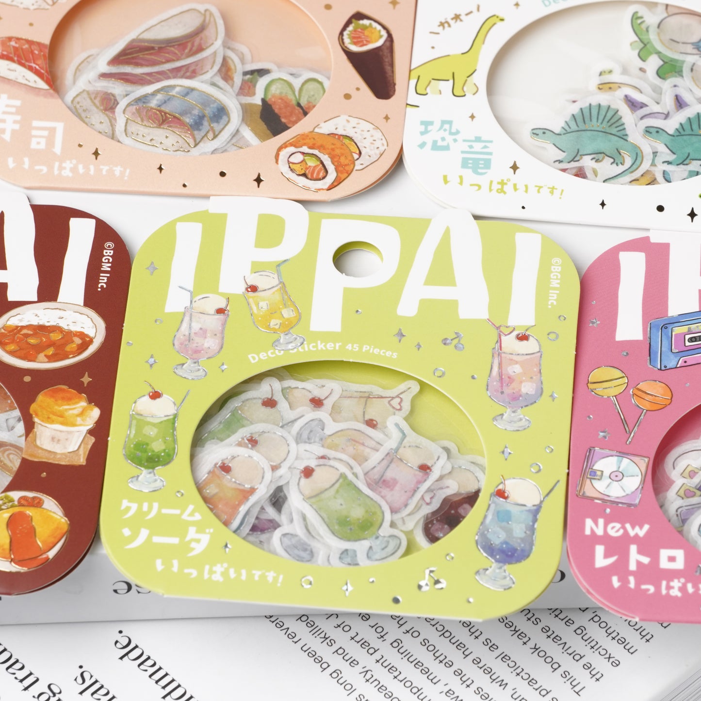 Foil-Stamped Washi Flake Sticker - Cream Soda
