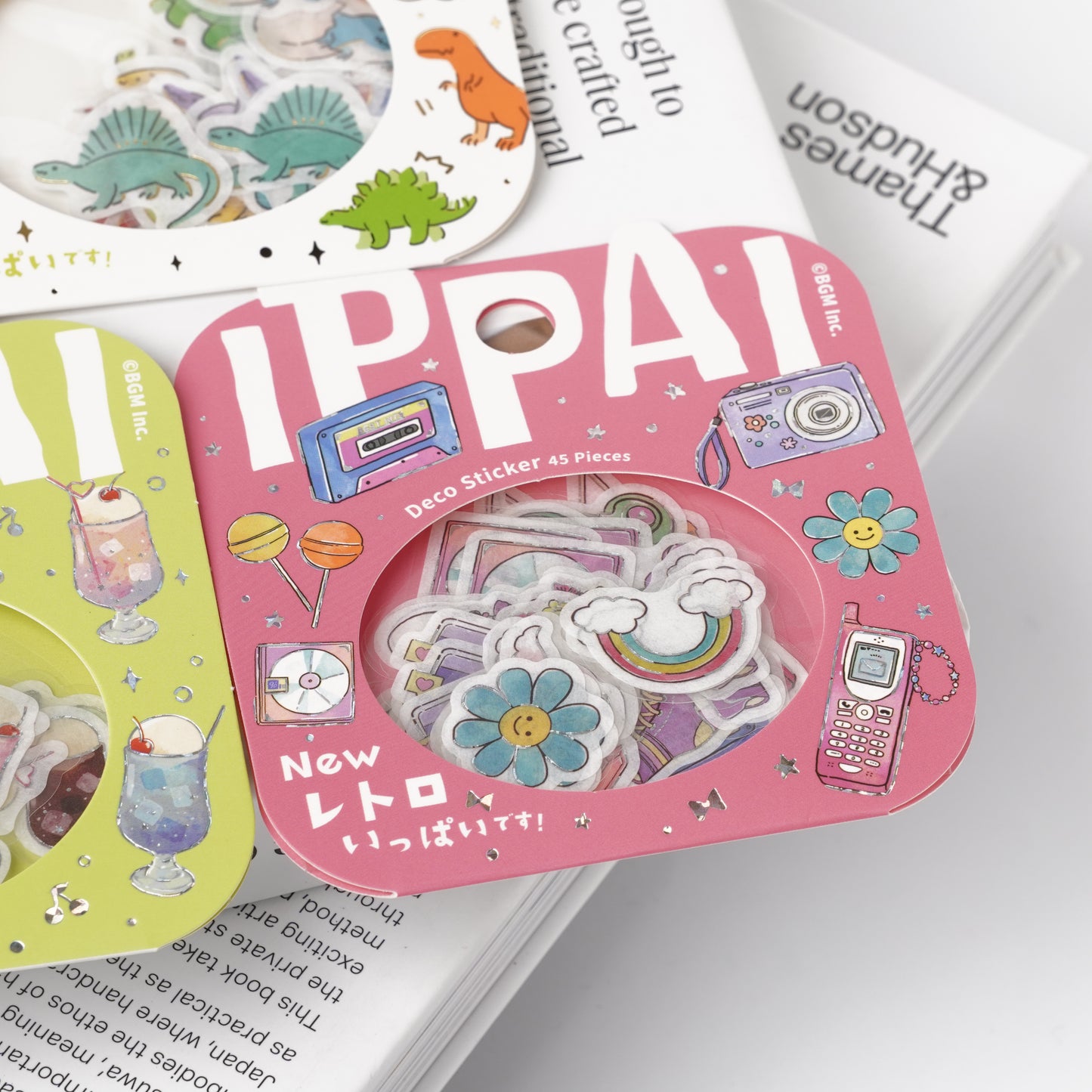 Foil-Stamped Washi Flake Sticker - New Retro